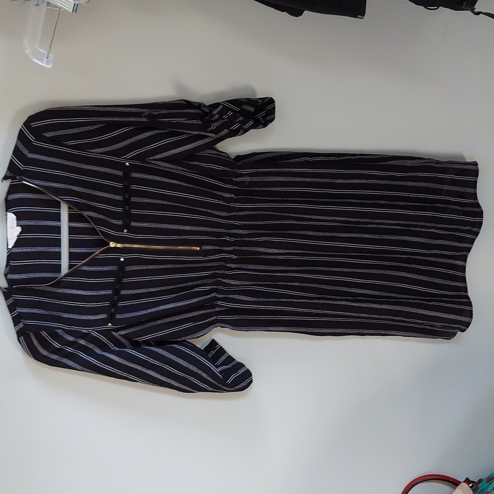 Black striped dress